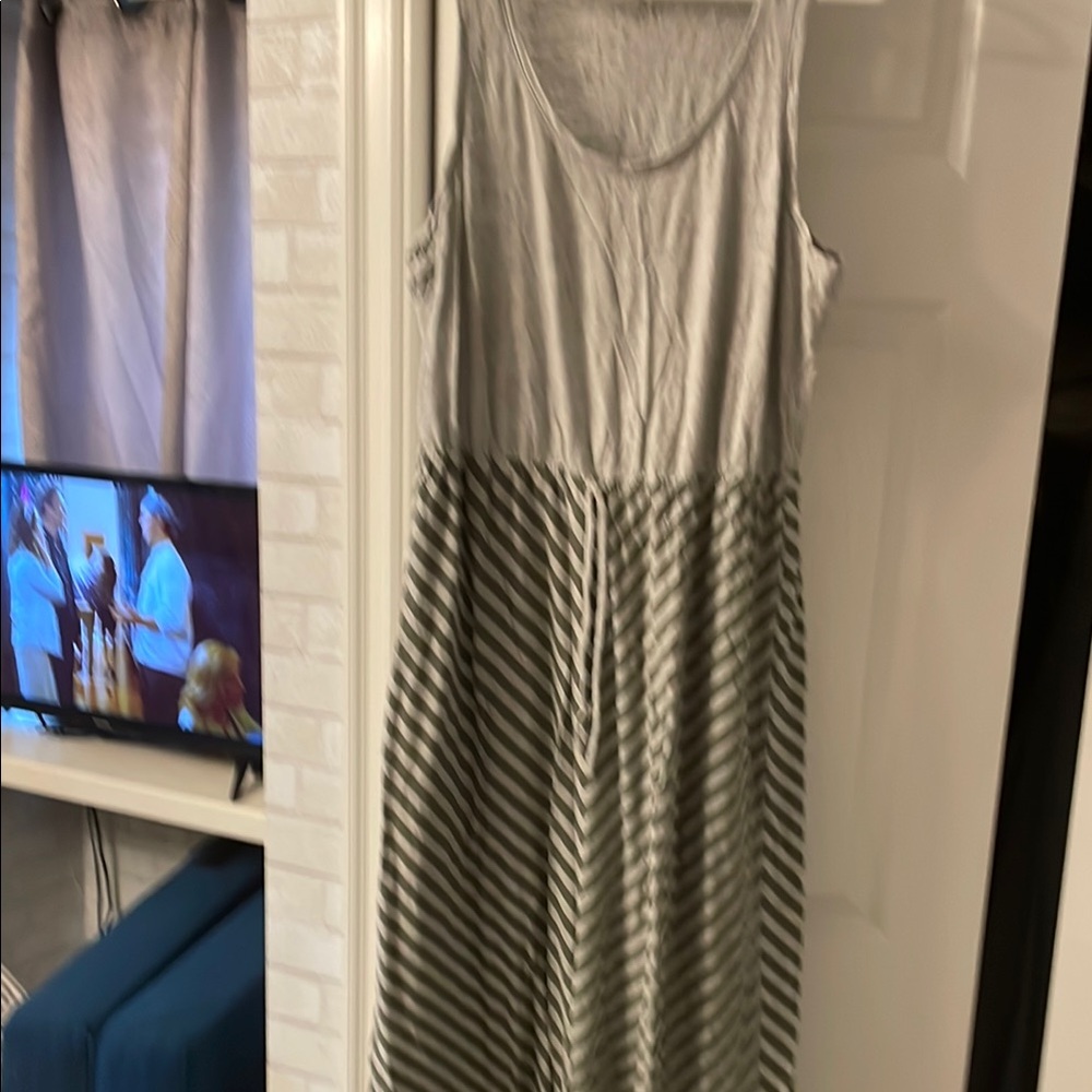 Sonoma Gray and green Sleeveless Maxi Sundress